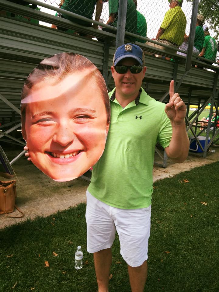 Steve Davis shows his support for his niece at the regional semi finals in Indianapolis.