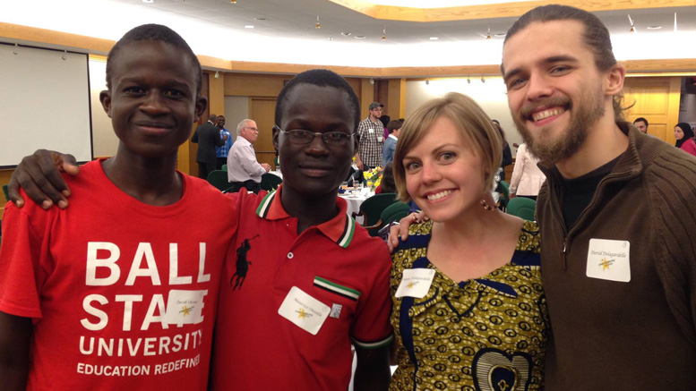 Pictured from left to right: Jacob Okomo, Maurice Oniala, Hanna DelaGardelle, and David DelaGardelle. Photo provided.