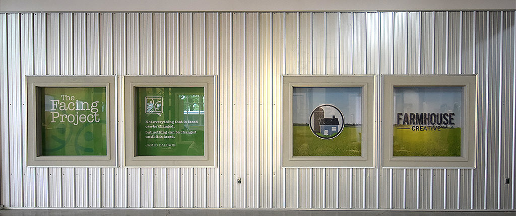 Outside wall of the offices of The Facing Project and Farmhouse Creative. Photo by: Mike Rhodes