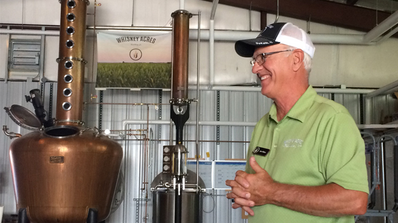 My Uncle Jim explains the whiskey distilling process. Photo by: Nancy Carlson