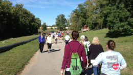 Community members walk along the White River Greenway, part of the Cardinal Greenway trail system. A Kitselman Fund Grant will support the organization’s property management plan. Photo provided.