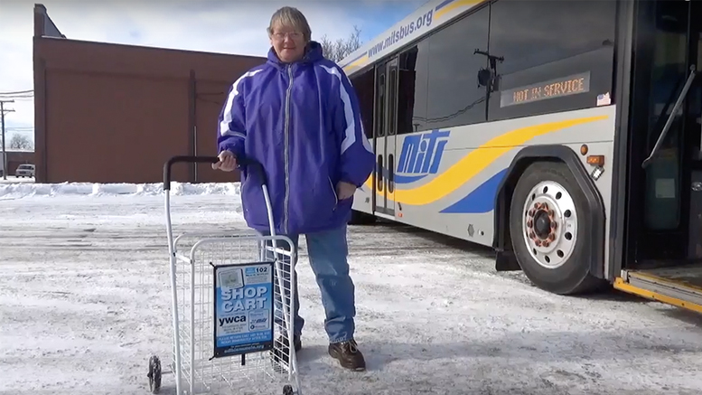 The new grocery carts available for use on MITS buses are pictured. Photo provided.