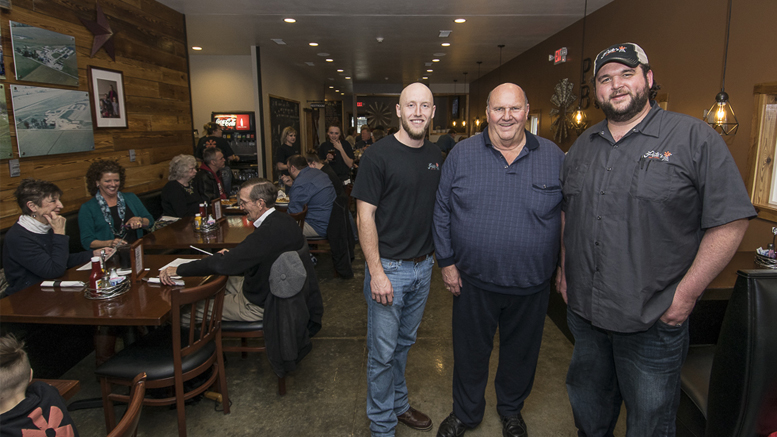 (L-R) Josh Shaffer, Phil Peterson and Caleb Churchill are pictured during the Pete's Bar & Grill soft opening on March 29th. Photos by: Mike Rhodes