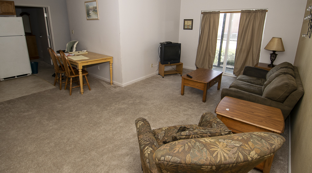 A view inside one of the 10 apartments available to women through the Passage Way program. This apartment is empty and ready for a new occupant. 