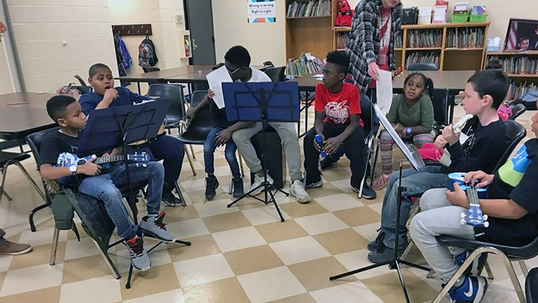 Boys & Girls Clubs of Muncie members participate in a music program at one of its after school programs. Photo provided.