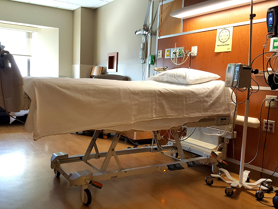 A room on the remodeled 9N Adult Surgical Unit shows an example of spacious private patient rooms.