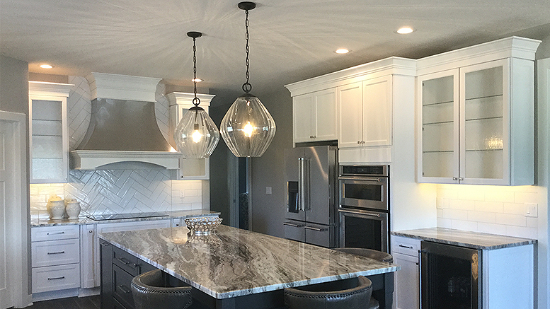 A beautiful kitchen design and cabinet installation by Knapp Supply.