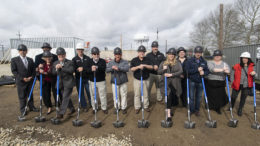 Members of Delaware Dynamics, Muncie-Delaware County Chamber of Commerce, and government officials are pictured during the ground-breaking ceremony. Photo by: Mike Rhodes