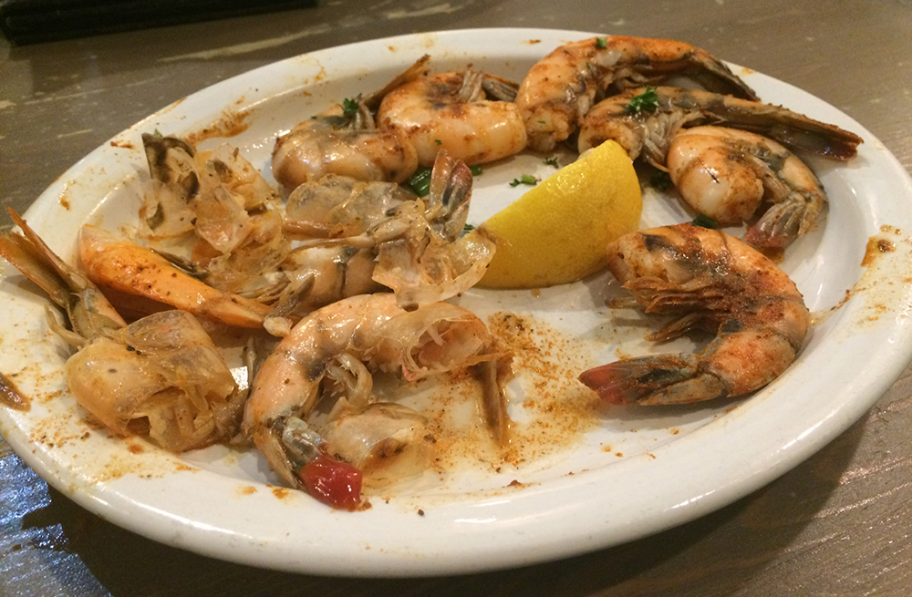 Peel-and-eat shrimp? It was more like dismember-and-eat. Photo by John Carlson