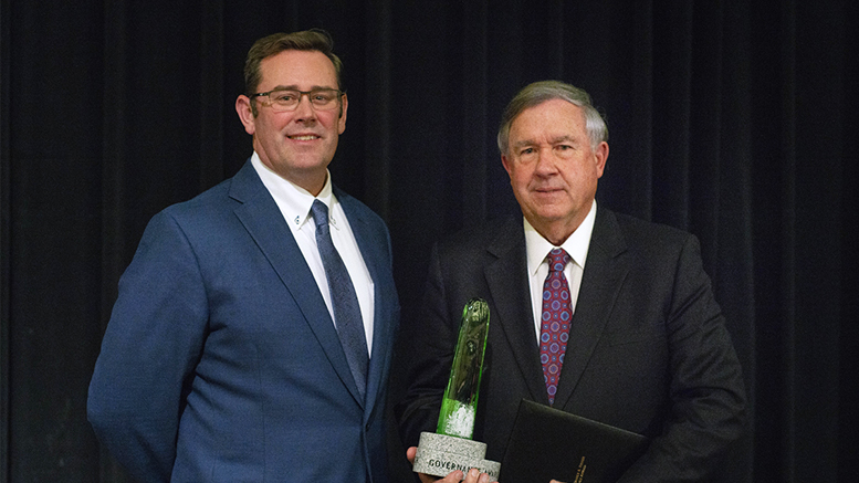 Jud Fisher is pictured with James Rosema as the winner of the 2019 Fisher Governance Award.