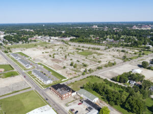 An aerial view of the 53-acre main parcel of RACER’s former General Motors property. Photo provided by RACER Trust.