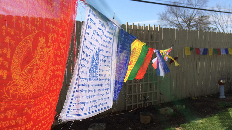 When the new prayer flags come out, better weather is on the way. Photo by Nancy Carlson.