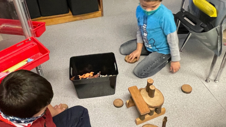 Students in Nancy Shreve’s kindergarten classroom at Selma Elementary School worked together to plan and implement projects with a variety of building materials, including tree blocks (pictured). Constructive play requires students to use math, science, and engineering skills while practicing cooperation, perseverance, questioning, problem-solving, imagination, and strengthening motor skills.