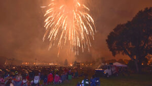 Fireworks at the levy by Muncie Central High School. Photo by Mike Rhodes