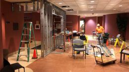 Construction in the lobby of city hall. Photo provided.