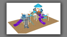 Computer rendering of new playground equipment. Photo provided