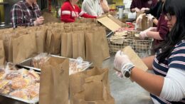 Volunteers are pictured preparing sack lunches at the Soup Kitchen of Muncie. Photo provided.