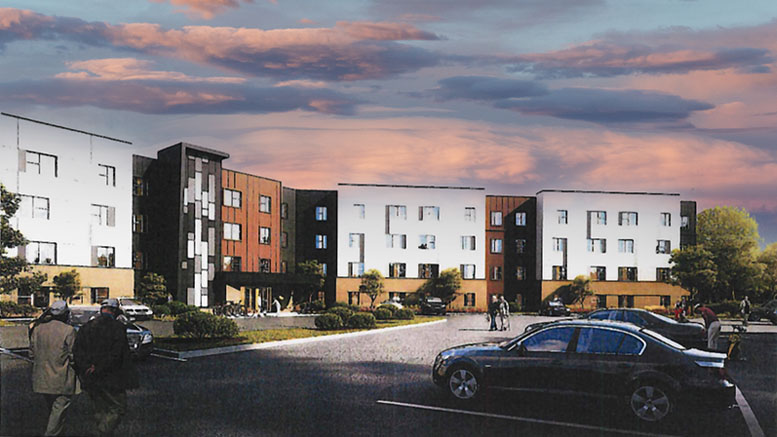 Artist rendering of future apartment complex at 610 E. Wysor Street.