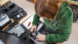 Students at Wes-Del Community Schools work hands-on in the district’s STEM and Computer Science labs, which are spaces expanded and modernized with support from Ball Brothers Foundation to help prepare Indiana students for in-demand careers in technology, engineering, and advanced manufacturing. Photo provided.