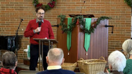 IPR's Stan Sollars is pictured during the League of Women Voters of Muncie-Delaware County’s annual holiday gathering. Photo provided.