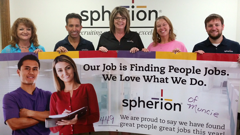 The Spherion team celebrates their third year of operation in Muncie, IN