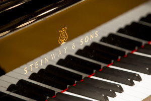 A close up photo of a beautiful Steinway & Sons piano. Photo provided.