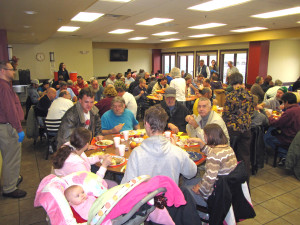 Scene from last year where the general public was able to enjoy a FREE Thanksgiving meal. Photo provided.