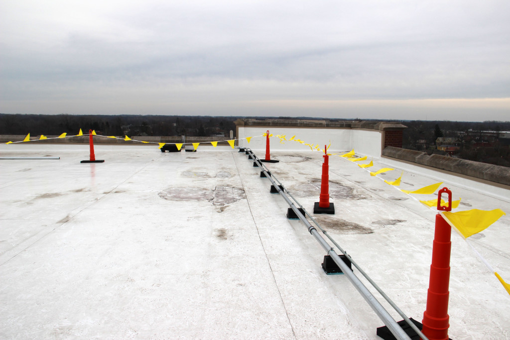 New solar equipment being installed on the roof of Cornerstone is pictured. Photo provided.