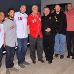 Members of the Cincinnati Reds Winter Caravan pose for a photo outside Stoops. Photo by: Mike Rhodes
