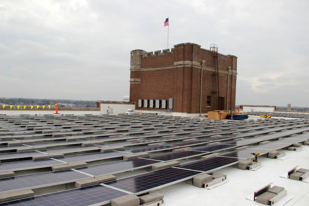 The roof-mounted solar array at Cornerstone is pictured. Photo provided.