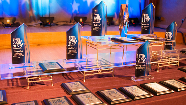 Inspire Awards from 2015 are pictured. Photo courtesy of Vicki Rubio and collegementors.org