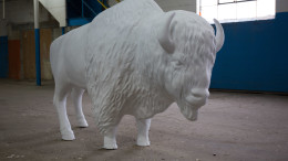 The bison will reside in Gearbox until its permanent installation in Tuhey Park. Photo provided.