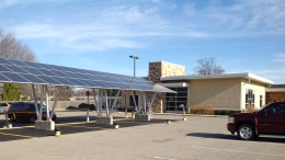 Kennedy Library Solar Carport. Photo by: Muncie Public Library