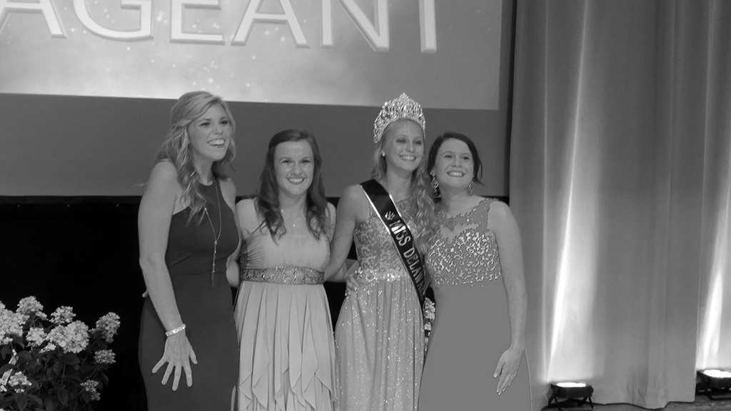 Pictured L-R: Julia East, Miss Congeniality; Katie Hazen, second runner-up; Delaware County Fair Queen Mariah Rumfelt; and first runner-up Mae McDaniel.