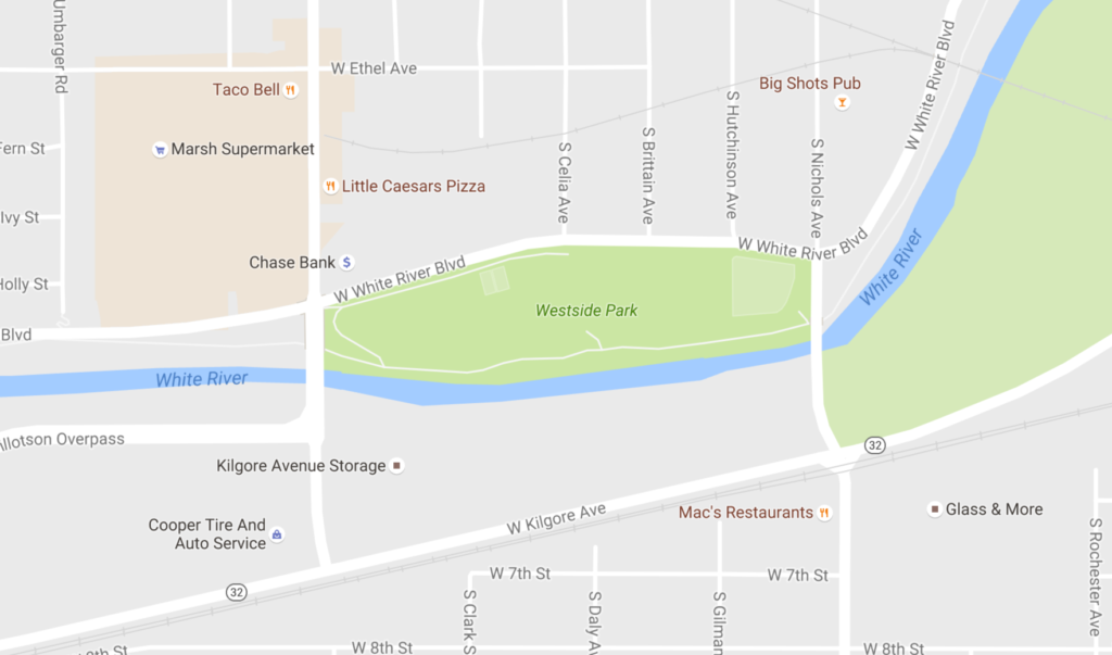 Location of Westside Park.