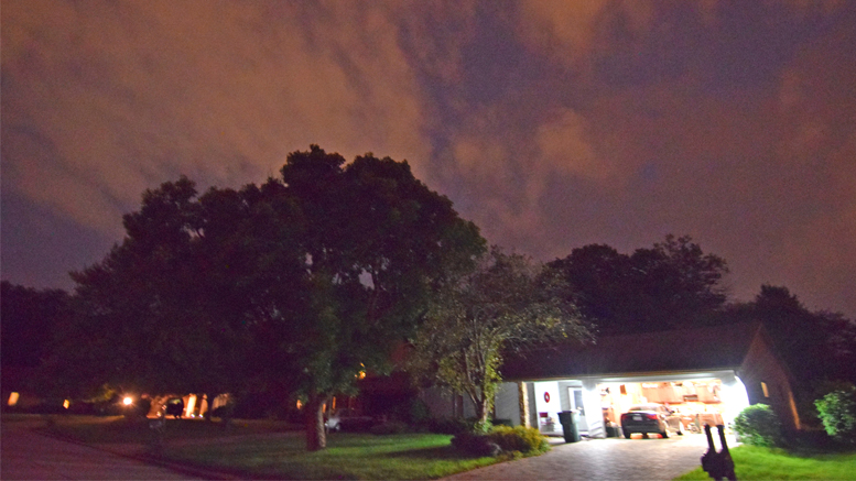 A view of the night sky in Muncie after the tornado sirens sounded in Delaware County. Photo by: Mike Rhodes