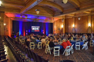 An image of Cornerstone Center for the Arts "Grand Hall" during WERK's 50th Birthday celebration. Photo by: Mike Rhodes