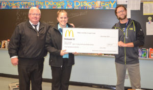Jason Young receives McDonald’s Activities Count (MAC) grant. Photo provided.
