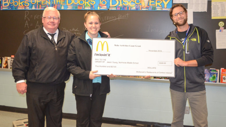 Jason Young receives McDonald’s Activities Count (MAC) grant. Photo provided.