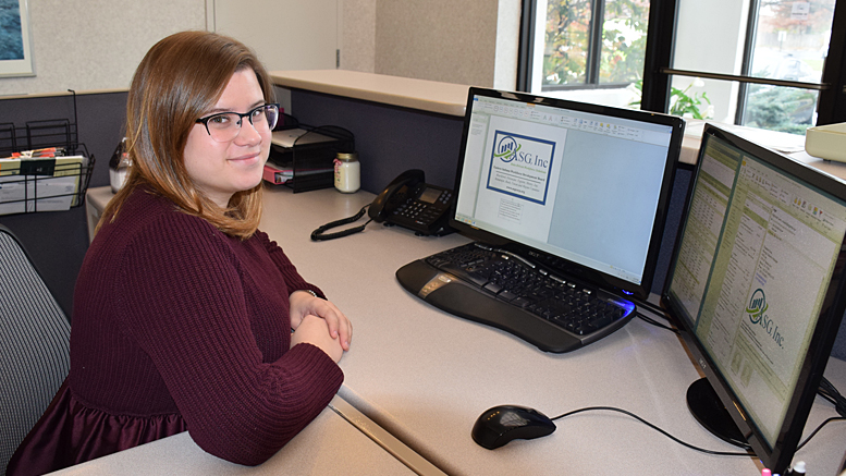 Kayla Evans is pictured inside ASG's new offices located at 3301 W. Purdue Ave. Photo by: Mike Rhodes