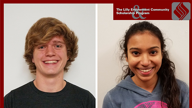 Walter Kern and Ritika Mehta. Class of 2017 Lilly Endowment Community Scholarship winners.