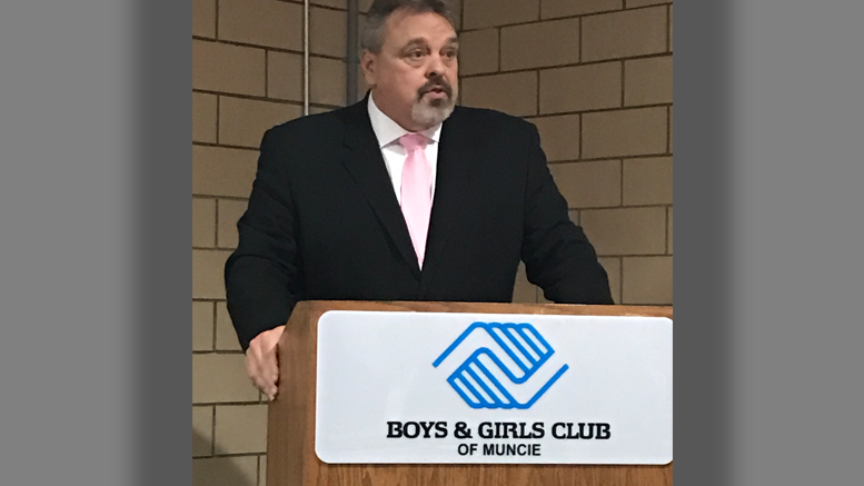 Jeff Howe speaks at Tuesday afternoon's press conference at Boys & Girls Club of Muncie. Photo provided.