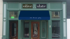 Olive & Slate storefront at 304 S. Walnut Street. Atist rendering.