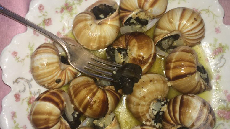 Escargot is better known as snails. Photo by: Nancy Carlson
