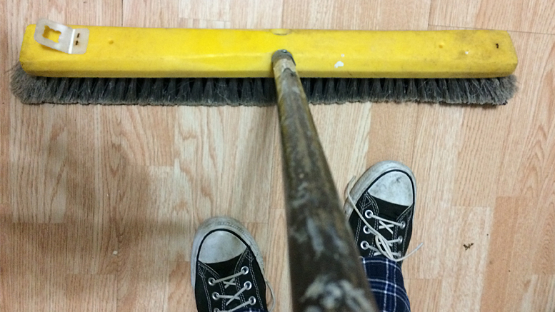 Matched set: a broom and a floor. Photo by: Nancy Carlson