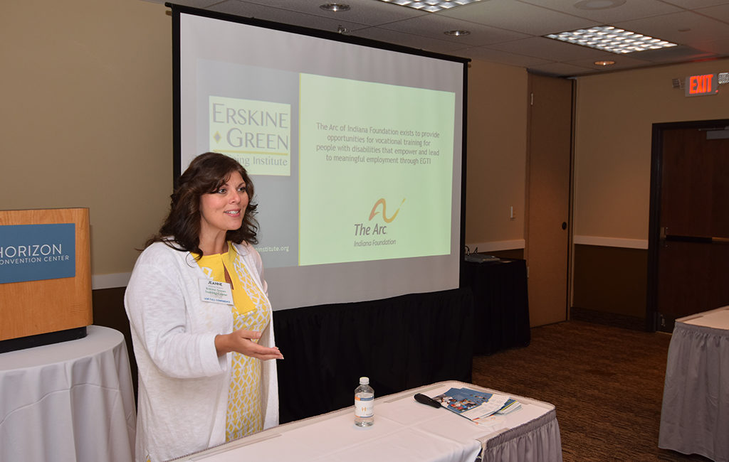Jeanne Smith gives an overview of the Erskine Green Training Institute during a break-out session at the IASP conference. Photo by: Mike Rhodes