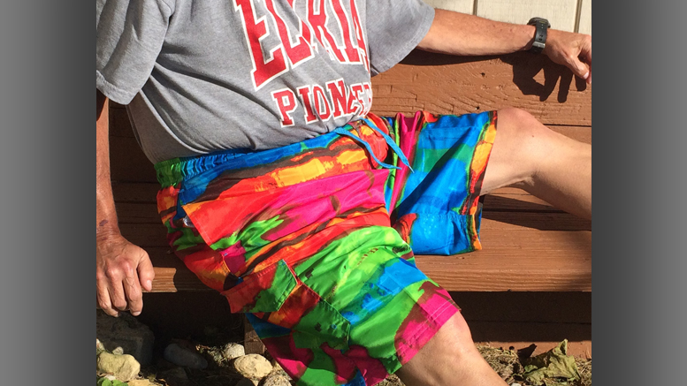 New swim trunks make you look on the bright side. Photo by: Nancy Carlson