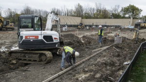 The walls are beginning to go up as construction continues on the new Fresh Thyme Farmer's Market. Photo by: Mike Rhodes