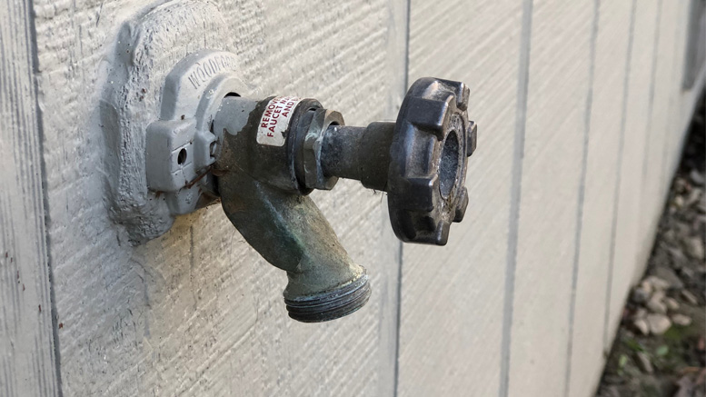 Remove hoses from any outdoor faucets.