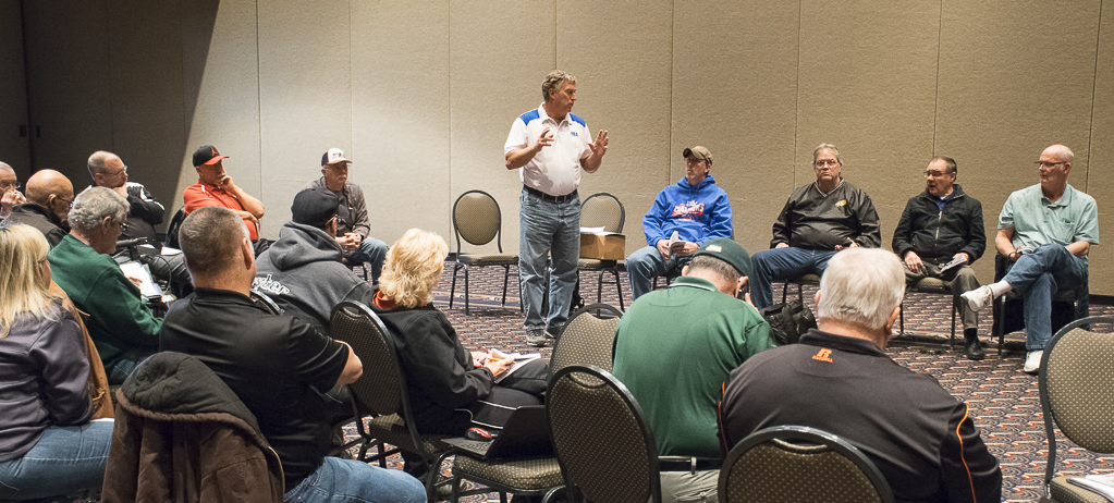 Mike Ogden, Assistant Zone Umpire-In-Chief presents new NSA rules at a breakout session. Photo by: Mike Rhodes
